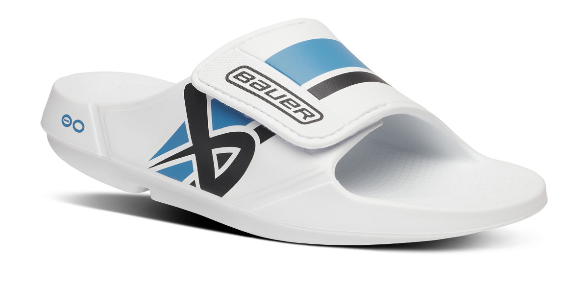 BAUER\/OOFOS Men's OOahh Sport Flex Sandal ¨C White